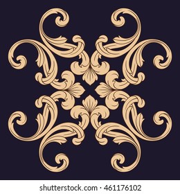Vintage baroque ornament. Retro pattern antique style acanthus. Decorative design element filigree calligraphy.