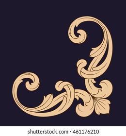Vintage baroque ornament. Retro pattern antique style acanthus. Decorative design element filigree calligraphy.
