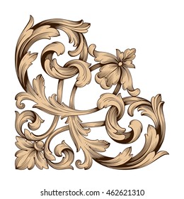 Vintage baroque ornament. Retro pattern antique style acanthus. Decorative design element filigree calligraphy.