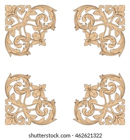 Vintage baroque ornament. Retro pattern antique style acanthus. Decorative design element filigree calligraphy.
