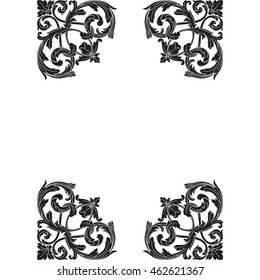 Vintage baroque ornament. Retro pattern antique style acanthus. Decorative design element filigree calligraphy.