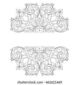 Vintage baroque ornament. Retro pattern antique style acanthus. Decorative design element filigree calligraphy.