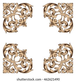 Vintage baroque ornament. Retro pattern antique style acanthus. Decorative design element filigree calligraphy.