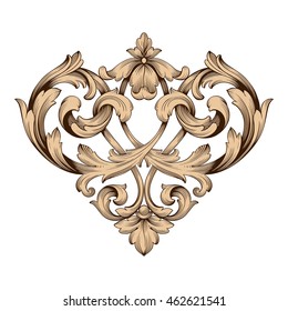 Vintage baroque ornament. Retro pattern antique style acanthus. Decorative design element filigree calligraphy.