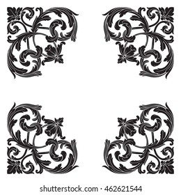 Vintage baroque ornament. Retro pattern antique style acanthus. Decorative design element filigree calligraphy.