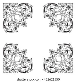 Vintage baroque ornament. Retro pattern antique style acanthus. Decorative design element filigree calligraphy.