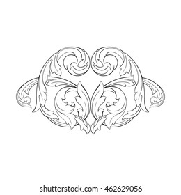 Vintage baroque ornament. Retro pattern antique style acanthus. Decorative design element filigree calligraphy.