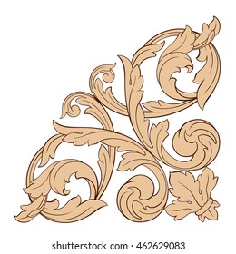 Vintage baroque ornament. Retro pattern antique style acanthus. Decorative design element filigree calligraphy.