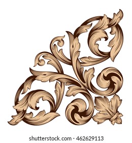 Vintage baroque ornament. Retro pattern antique style acanthus. Decorative design element filigree calligraphy.