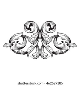 Vintage baroque ornament. Retro pattern antique style acanthus. Decorative design element filigree calligraphy.