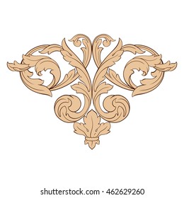 Vintage baroque ornament. Retro pattern antique style acanthus. Decorative design element filigree calligraphy.