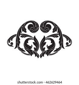 Vintage baroque ornament. Retro pattern antique style acanthus. Decorative design element filigree calligraphy.