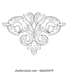 Vintage baroque ornament. Retro pattern antique style acanthus. Decorative design element filigree calligraphy.