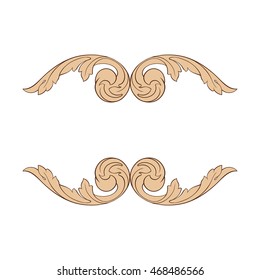 Vintage baroque ornament. Retro pattern antique style acanthus. Decorative design element filigree calligraphy. 