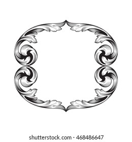 Vintage baroque ornament. Retro pattern antique style acanthus. Decorative design element filigree calligraphy. 