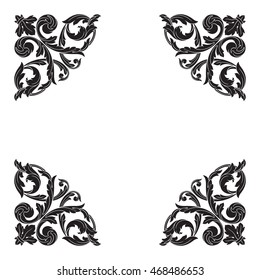 Vintage baroque ornament. Retro pattern antique style acanthus. Decorative design element filigree calligraphy. 