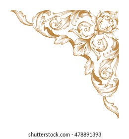 Vintage baroque ornament. Retro pattern antique style acanthus. Decorative design element filigree calligraphy vector.