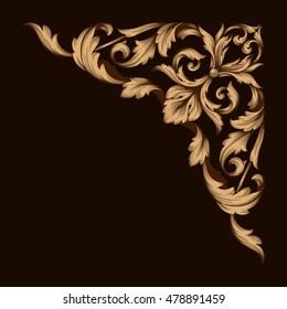 Vintage baroque ornament. Retro pattern antique style acanthus. Decorative design element filigree calligraphy vector.