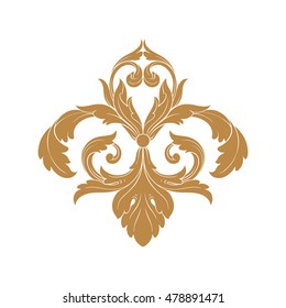 Vintage baroque ornament. Retro pattern antique style acanthus. Decorative design element filigree calligraphy vector.