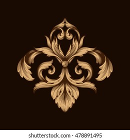 Vintage baroque ornament. Retro pattern antique style acanthus. Decorative design element filigree calligraphy vector.