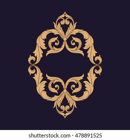 Vintage baroque ornament. Retro pattern antique style acanthus. Decorative design element filigree calligraphy vector.
