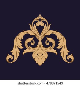 Vintage baroque ornament. Retro pattern antique style acanthus. Decorative design element filigree calligraphy vector.