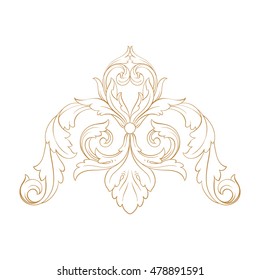 Vintage baroque ornament. Retro pattern antique style acanthus. Decorative design element filigree calligraphy vector.