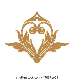 Vintage baroque ornament. Retro pattern antique style acanthus. Decorative design element filigree calligraphy vector.