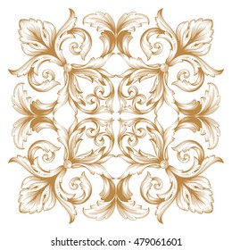 Vintage baroque ornament. Retro pattern antique style acanthus. Decorative design element filigree calligraphy vector.