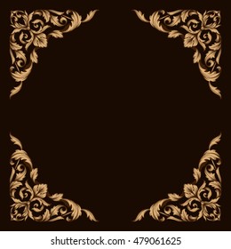 Vintage baroque ornament. Retro pattern antique style acanthus. Decorative design element filigree calligraphy vector.