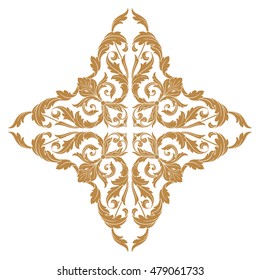 Vintage baroque ornament. Retro pattern antique style acanthus. Decorative design element filigree calligraphy vector.