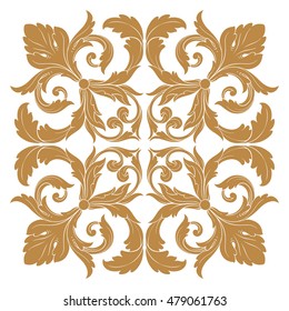 Vintage baroque ornament. Retro pattern antique style acanthus. Decorative design element filigree calligraphy vector.