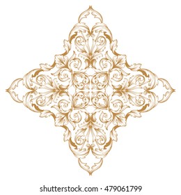 Vintage baroque ornament. Retro pattern antique style acanthus. Decorative design element filigree calligraphy vector.