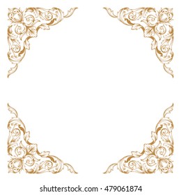 Vintage baroque ornament. Retro pattern antique style acanthus. Decorative design element filigree calligraphy vector.