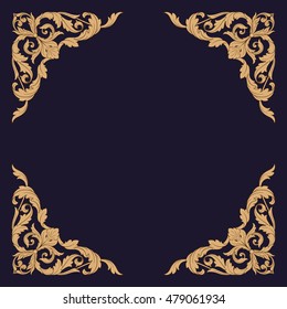 Vintage baroque ornament. Retro pattern antique style acanthus. Decorative design element filigree calligraphy vector.