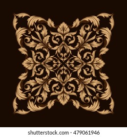 Vintage baroque ornament. Retro pattern antique style acanthus. Decorative design element filigree calligraphy vector.