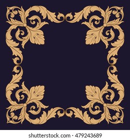 Vintage baroque ornament. Retro pattern antique style acanthus. Decorative design element filigree calligraphy vector.