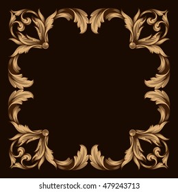 Vintage baroque ornament. Retro pattern antique style acanthus. Decorative design element filigree calligraphy vector.