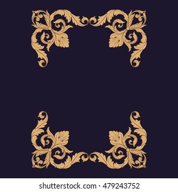 Vintage baroque ornament. Retro pattern antique style acanthus. Decorative design element filigree calligraphy vector.