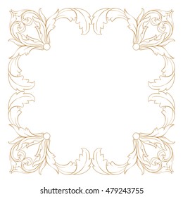 Vintage baroque ornament. Retro pattern antique style acanthus. Decorative design element filigree calligraphy vector.