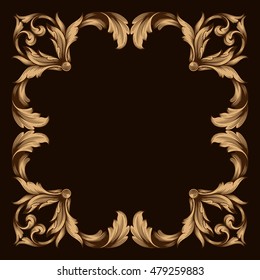 Vintage baroque ornament. Retro pattern antique style acanthus. Decorative design element filigree calligraphy vector.