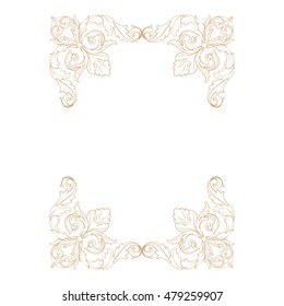 Vintage baroque ornament. Retro pattern antique style acanthus. Decorative design element filigree calligraphy vector.