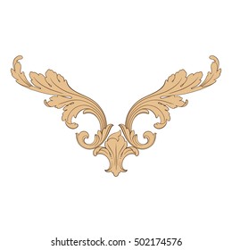 Vintage baroque ornament. Retro pattern antique style acanthus. Decorative design element filigree calligraphy vector.