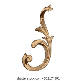 Vintage baroque ornament. Retro pattern antique style acanthus. Decorative design element filigree calligraphy vector.