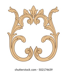 Vintage baroque ornament. Retro pattern antique style acanthus. Decorative design element filigree calligraphy vector.