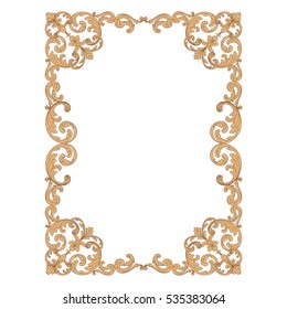 VIntage baroque ornament retro pattern antique style acanthus. Decorative design element filigree calligraphy vector. You can use for wedding decoration of greeting card and laser cutting.