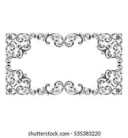 VIntage baroque ornament retro pattern antique style acanthus. Decorative design element filigree calligraphy vector. You can use for wedding decoration of greeting card and laser cutting.