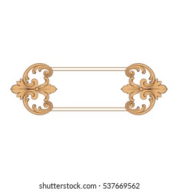 VIntage baroque ornament retro pattern antique style acanthus. Decorative design element filigree calligraphy vector. You can use for wedding decoration of greeting card and laser cutting.