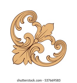 VIntage baroque ornament retro pattern antique style acanthus. Decorative design element filigree calligraphy vector. You can use for wedding decoration of greeting card and laser cutting.