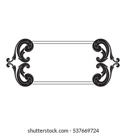 VIntage baroque ornament retro pattern antique style acanthus. Decorative design element filigree calligraphy vector. You can use for wedding decoration of greeting card and laser cutting.